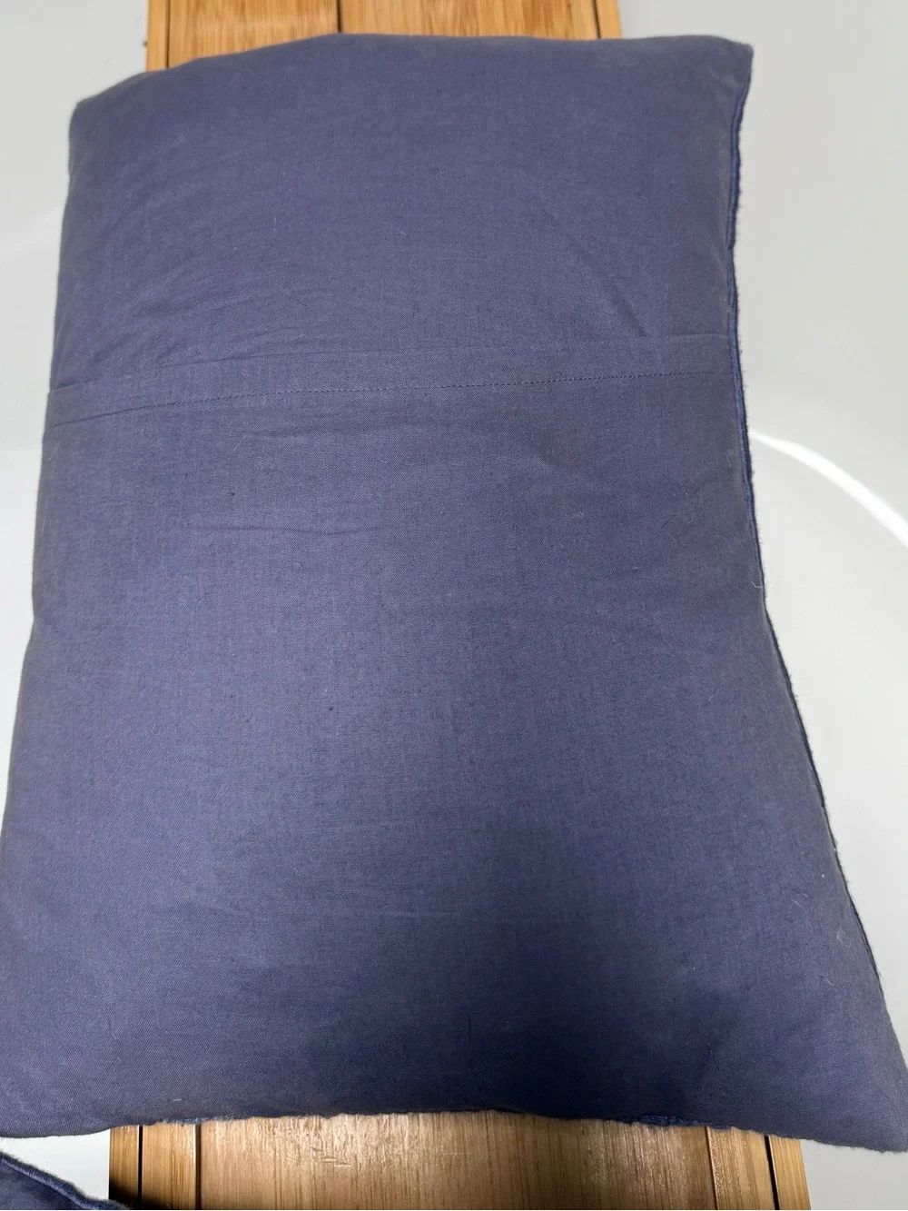 2 Calvin Klein Home label pillows in dusty periwinkle approx 10”x16” - vintage!